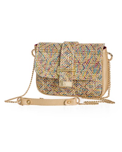 Τσάντα χιαστί Hippolyta Straw Gold