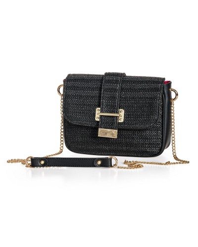 Τσάντα χιαστί Hippolyta Straw Black