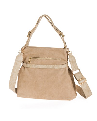 Tσάντα Ώμου Osiris Suede Beige
