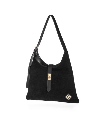 Tσάντα Ώμου Abelia Suede Black