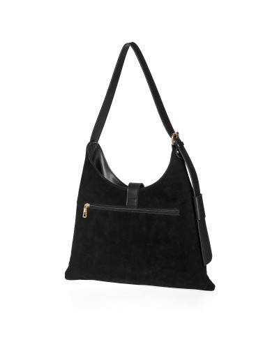 Tσάντα Ώμου Abelia Suede Black