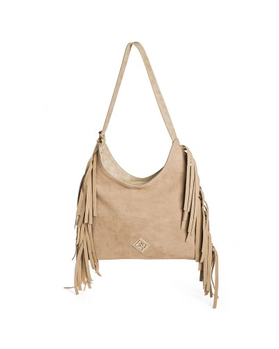 Τσάντα Ώμου Zenobia Suede Beige