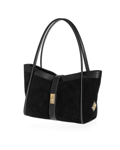 Τσάντα Ώμου Octavia Suede Black