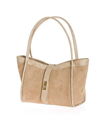 Τσάντα Ώμου Octavia Suede Beige