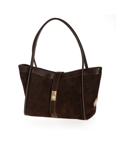 Τσάντα Ώμου Octavia Suede Brown