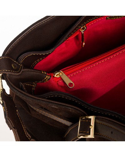 Τσάντα Ώμου Asha Suede Brown
