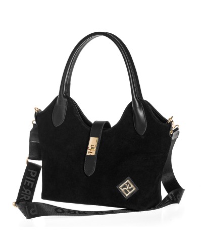 Τσάντα Ώμου Cassia Suede Black
