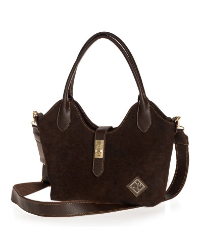 Τσάντα Ώμου Cassia Suede Brown