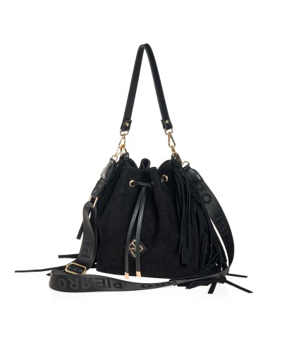 Τσάντα Πουγκί Abelia Suede Black