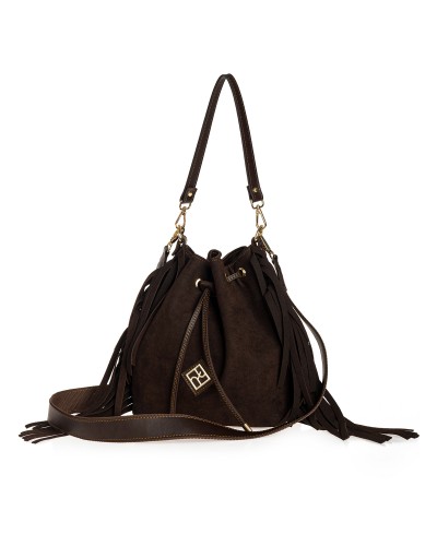 Τσάντα Πουγκί Abelia Suede Brown