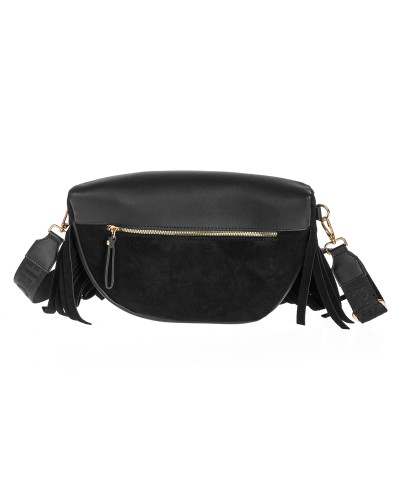 Τσάντα Μέσης Amica Suede Black